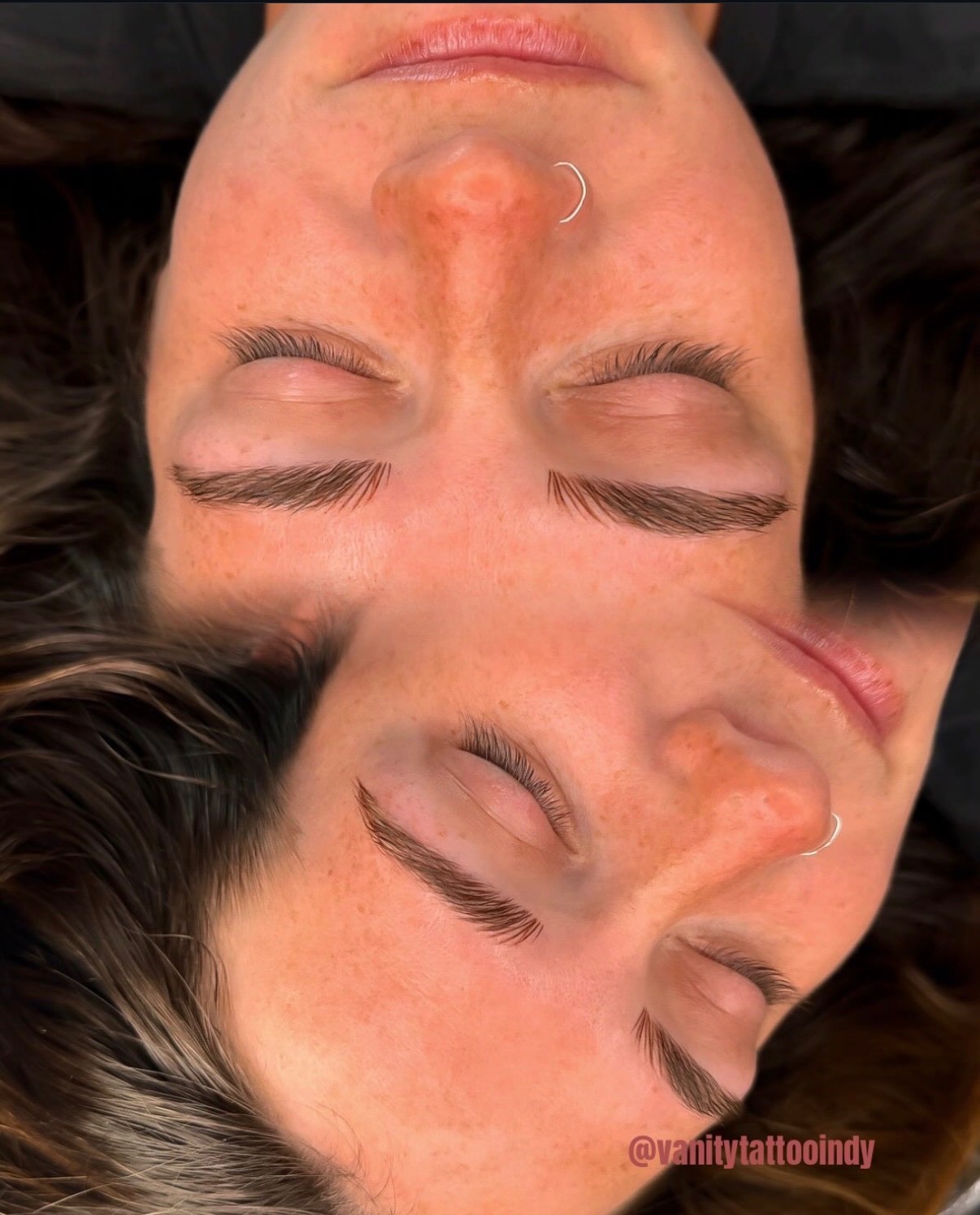 Healed nano brows on two clients
